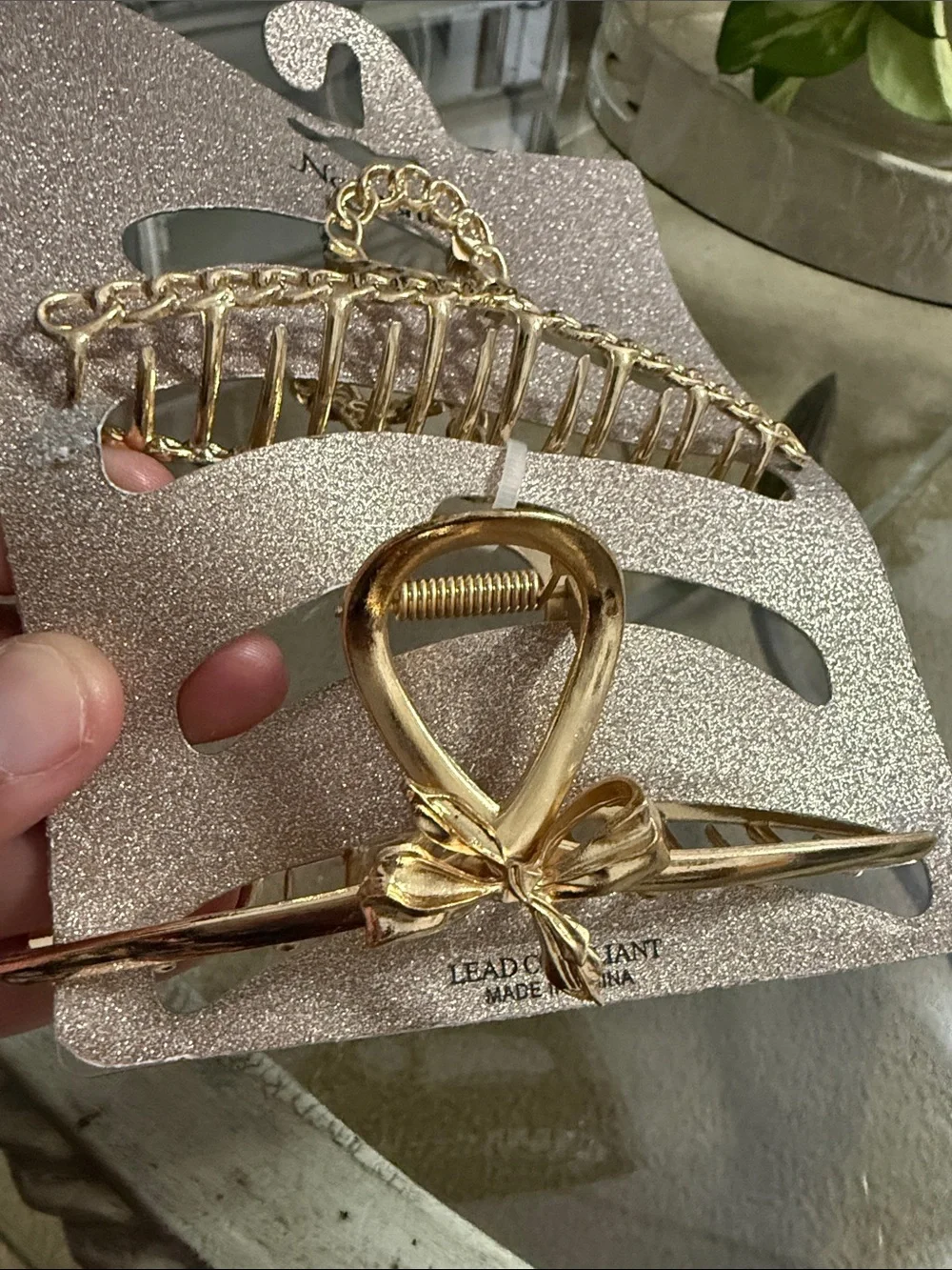 Natasha Gold Tone Statement Hair Clips